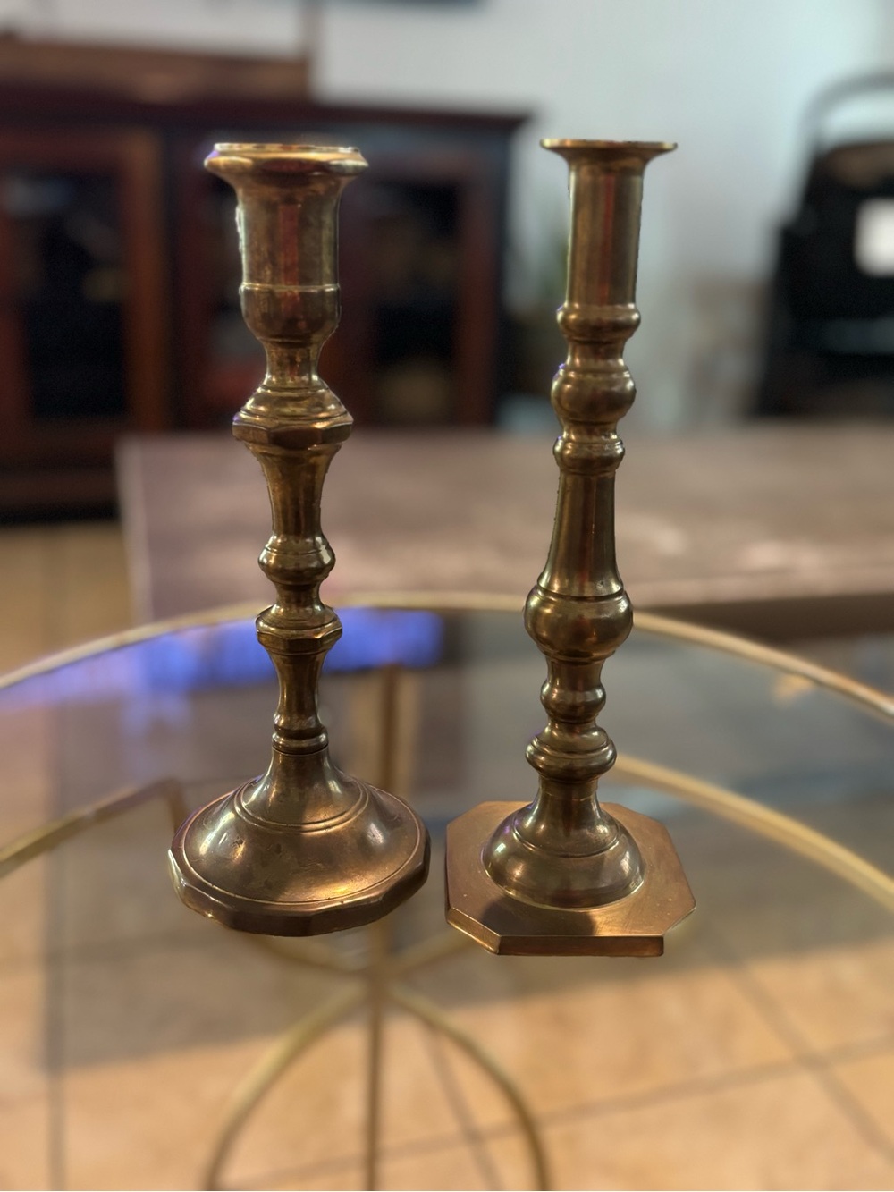 Brass Candlestick Pair - Classic Brass Finish Home Accents